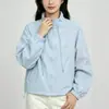 Chaqueta corta simple y moderna de estilo coreano con cuello mao para mujer, nuevo modelo primavera y otoño 2026, holgada y versátil, top chaqueta adelgazante