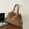 Bolsa feminina de grande capacidade, nova coleção outono 2026, bolsa de ombro casual e estilosa para usar sob o braço, bolsa tote nicho para o dia a dia, bolsa da moda