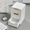 Caixa Organizadora de Gaveta de Três Camadas Branca Pura Caixa Organizadora Simples para Mesa Caixa Organizadora de Cosméticos