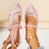 Zapatos de Ballet, Zapatos Planos de Malla, Nuevos Zapatos Mary Jane Estilo Primavera y Verano, Zapatos de Moda Estilo Hada, Envío Directo de Una Pieza