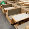 Restaurante Temático Sofá de Canto de Parede Restaurante de Chá Mesas e Cadeiras de Madeira Maciça Restaurante de Lamen Combinação de Mesa e Cadeiras de Jantar