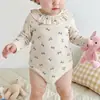Mameluco de Bebé Estilo Verano Algodón Puro Clase A Ropa para Recién Nacidos Unisex Cuello Envolvente Traje de Gateo de Dibujos Animados