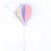 Paquete de 10 bolas de pelo para decorar tartas de cumpleaños, nubes, luna roja enchufable, nubes blancas, adornos de arcoíris para tartas, banderas.