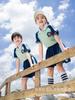 Companheiro Divertido Infantil Série Quatro Estações Verde Traje Esportivo para Aluno do Ensino Fundamental Roupas de Classe para Reunião Esportiva Roupas de Jardim de Infância conjunto de sete peças