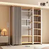 Armario de metal, estructura de acero, completamente cerrado, diseño simple, adecuado para apartamentos de alquiler, modular, engrosado, de pie, estilo abierto, para uso doméstico