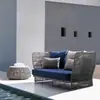Sillón Sofá de Ratán para Exteriores Nórdico Villa Sala de Sol Patio Sofá Sillón Creativo de Ocio Balcón al Aire Libre Silla de Ratán