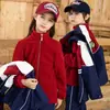 Conjunto de Chaqueta de Uniforme Escolar de Invierno para Niños y Niñas, Uniforme Deportivo Espeso con Forro de Felpa para Clases de Otoño e Invierno, Uniforme de Jardín de Infancia