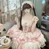 Novo Design Original Vestido Lolita Estilo Ballet JSK Vestido Suspensório Primavera/Verão Saia Longa com Saia de Aro, Outros Acessórios Não Incluídos