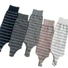Cubiertas de Calcetines Rayadas de Primavera y Otoño, Simples y Versátiles, Estilo Universitario, Sensación Retro Relajada, Calentadores de Piernas Apilables, Calcetines Grises para Pantorrilla para Mujer