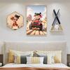 Pintura Decorativa Moderna Simple para Habitación Infantil Pintura Colgante de Cabecera para Dormitorio Murales de Fondo para Habitación de Niños y Niñas con Animales de Dibujos Animados