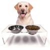 Soporte Transparente de Acrílico para Alimentación de Mascotas con Tazón y Base, Separación de Alimentos Secos y Húmedos, Específico para Mascotas, Engrosado, Hecho a Medida de Fábrica