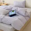 Juego de Cuatro Piezas de Algodón Puro, Algodón Teñido en Hilo de Cuadros Simples, Algodón Lavado Transpirable, Juego de Cuatro Piezas de Ropa de Cama Clase A al por Mayor