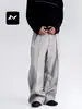 Calças Western Retro Americano Feng Mei para Homens e Mulheres Toque de Luxo Pregas Duplas Silhueta em A Soltas Tridimensionais Casual Saber