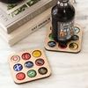 Posavasos de Tapa de Botella de Cerveza de Madera Adorno de Escritorio para el Hogar Colección de Tapas de Vino Soporte de Exhibición de Tapas de Cerveza Posavasos de Madera