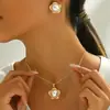 Acessórios Versáteis de Moda Transfronteiriça Europeia e Americana, Conjunto Floral Exclusivo e Único com Pérolas Incrustadas, Elegante e de Alta Qualidade