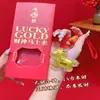 Pequeño Caballo Oro Puro Atrae Dinero Cadena para Teléfono Llavero Colgante Dorado Set de Caja de Regalo Bolsa de Flujo de Riqueza Encanto Moderno