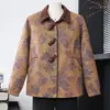 Novo top feminino estilo chinês 2026 nova coleção outono, jaqueta de lapela com estampa, estilo chinês retro elegante, casaco plus size