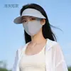 Visera Desmontable, Máscara Protectora de Sol de Secado Rápido, Protección para el Cuello de Verano, Máscara Facial Transpirable de Seda de Hielo con Protección UV