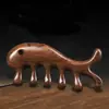 Pente massageador multifuncional de seis bordas de madeira e cinco dentes, pente de cabo longo, sândalo, cinco dedos, cinco dentes, tendão, dentes grandes, pente de madeira fofo
