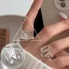 Anillo Minimalista Redondo de Perlas Japonés y Coreano para Mujer, Estilo Europeo y Americano, Geométrico, Estilo Fresco, Ajustable, Anillo de Dedo Índice Transfronterizo de Moda