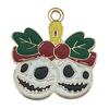 Colgante de Halloween con forma de calavera fantasma y murciélago, con 15 gotas de aceite, ideal para pulseras y llaveros.