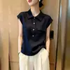 Camisa polo de moda única y chic estilo francés, top versátil de manga corta de color liso para mujer, verano 2026