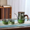 Tetera de Vidrio Resistente a Altas Temperaturas Tetera de Separación de Té y Agua con un Botón Cafetera Doméstica 2025 Nuevo Juego de Té