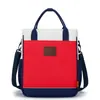 Nueva bolsa de tutoría para estudiantes con bloques de color estilo británico, bolsa cruzada impermeable de tela Oxford de gran capacidad para tutoría, bolsa de arte portátil