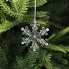 Decoración de invierno con forma de estrella de cinco puntas y copo de nieve navideño, colgante de estrella, colgante de decoración ambiental