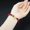 Pulseira de Cinábrio de Conteúdo Médio Marca Lótus Fortuna Ano de Nascimento Areia Dourada Roxa Pulseira Pixiu Presente de Aniversário Joias para Mulheres