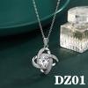 Collar de moissanita de imitación de 2 quilates para mujer, chapado en platino PT950, cadena de clavícula con colgante de ocho corazones y ocho flechas de circonita.