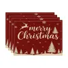 Manteles individuales y de mesa navideños de Amazon transfronterizos, diseño de ciervos navideños y muñeco de nieve, decoración de mesa, manteles individuales al por mayor