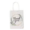 En stock Hoja Verde Gracias Fiesta de Gracias Bolsa para Empaquetar Regalos Bolsa de Papel Kraft Blanco Impresa a Color