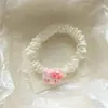 Goma para el pelo de lunares azules estilo coreano con un toque de alta gama, scrunchie de lazo para recoger el pelo en un moño, accesorio simple para el cabello