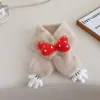 Bufanda de Invierno para Niños Nueva de Felpa Linda Engrosada Cálida Cruzada Protector de Cuello a Prueba de Viento para Bebés al Aire Libre