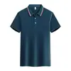 Nueva Camisa Polo de Verano con Cuello Hombres Manga Corta Color Sólido Ropa de Trabajo Marca de Moda para Hombres y Mujeres Camiseta Estampada Logo de Ropa de Trabajo Set