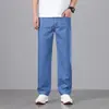 Jeans Elásticos de Lyocell Tencel Algodón de Corte Holgado, Nuevo Estilo Primavera-Verano 2026 para Hombre, Jeans Ligeros de Negocio de Moda