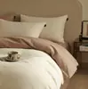 Juego de ropa de cama de cuatro piezas de algodón cepillado de color sólido estilo minimalista, funda de edredón de algodón puro, sábana, juego de ropa de cama de tres piezas para dormitorio