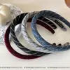 Faixa de Cabeça Fina Tricotada Listrada Casual e Versátil, Tiara de Lã Elegante e Delicada, Grampo de Cabelo, Grampo de Cabelo, Acessório de Cabeça para Menina