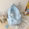 Mochila nueva estilo japonés ins de alta apariencia para estudiantes de secundaria y preparatoria, bolsa escolar casual de gran capacidad, bloques de color, mochila ligera para mujer