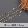 Venta Caliente Transfronteriza Estrella de Cinco Puntas/Cadena de Estrellas Chapado en Cobre 18K Cadena de Oro Real Pulsera Collar Material para Manualidades DIY