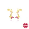 Pendientes de botón de plata de ley S925 con diseño geométrico de mariposa brillante, estilo coreano, diseño de nicho, pendientes elegantes y versátiles para mujer