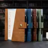 Cuaderno de Hojas Sueltas de Piel de Vaca de Alta Gama A5 Bloc de Notas de Negocios Espesado con Rayas Horizontales Cuaderno Portátil Reemplazable con Logo Personalizado