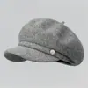 Gorra de estilo coreano elegante con visera curva que hace que la cara parezca más pequeña, Gorro de lana para mujer con circunferencia de cabeza grande, Boina de lana para otoño e invierno, Hecho a medida