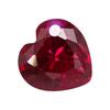 Anillo de corindón rojo de 8 quilates con forma de corazón de un solo agujero, piedra desnuda, rubí sintético rojo paloma perforado, gema Huagang