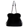 Nova bolsa peluda para mulheres, bolsa de ombro casual outono/inverno, bolsa tiracolo de grande capacidade, bolsa tote para o dia a dia, bolsa simples de pelúcia