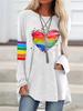 2023 Europeu e Americano novo suéter feminino manga longa abstrato estampado 3D solto gola redonda urbano casual camiseta feminina