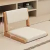 Silla Tatami, Silla Plegable de Madera Maciza para Mirador, Silla Japonesa con Respaldo, Silla de Ocio para Balcón, Silla de Piso sin Patas