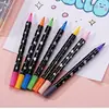 Plumón de doble punta y doble color con brillantina, nuevo plumón nacarado, bolígrafo de gel de color para diario de dibujo artístico de estudiante, bolígrafo fluorescente