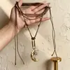 Colar de Pelúcia Outono e Inverno Doce Cool Garota Picante Y2K Estrela Coração Nicho Versátil Estilo Milenar Luxo Leve Versátil Corrente para Suéter